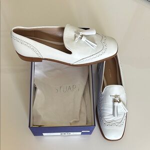 Stuart Weitzman white Boything Loafers size 9.5. Brand new with box .